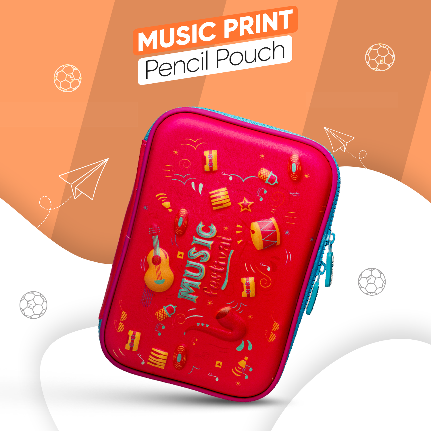 Music Theme Pencil Pouch for Girls & Boys