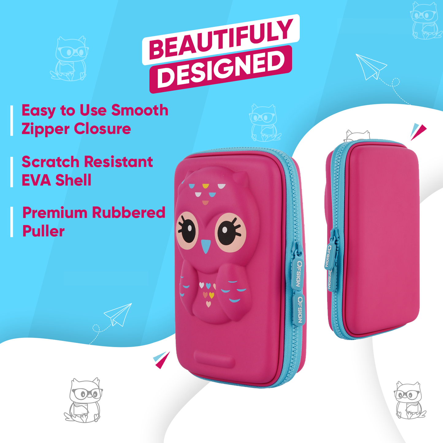 Single Layer Pencil Case - Owl Eyes