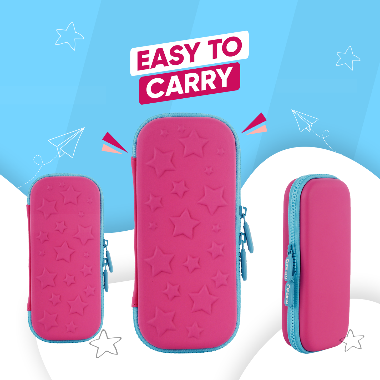 Ofsign Premium Pencil Case for Boys and Girls | Pencil Box with Smooth Zipper, Pen Holder and Mesh Pocket, Pencil Pouch