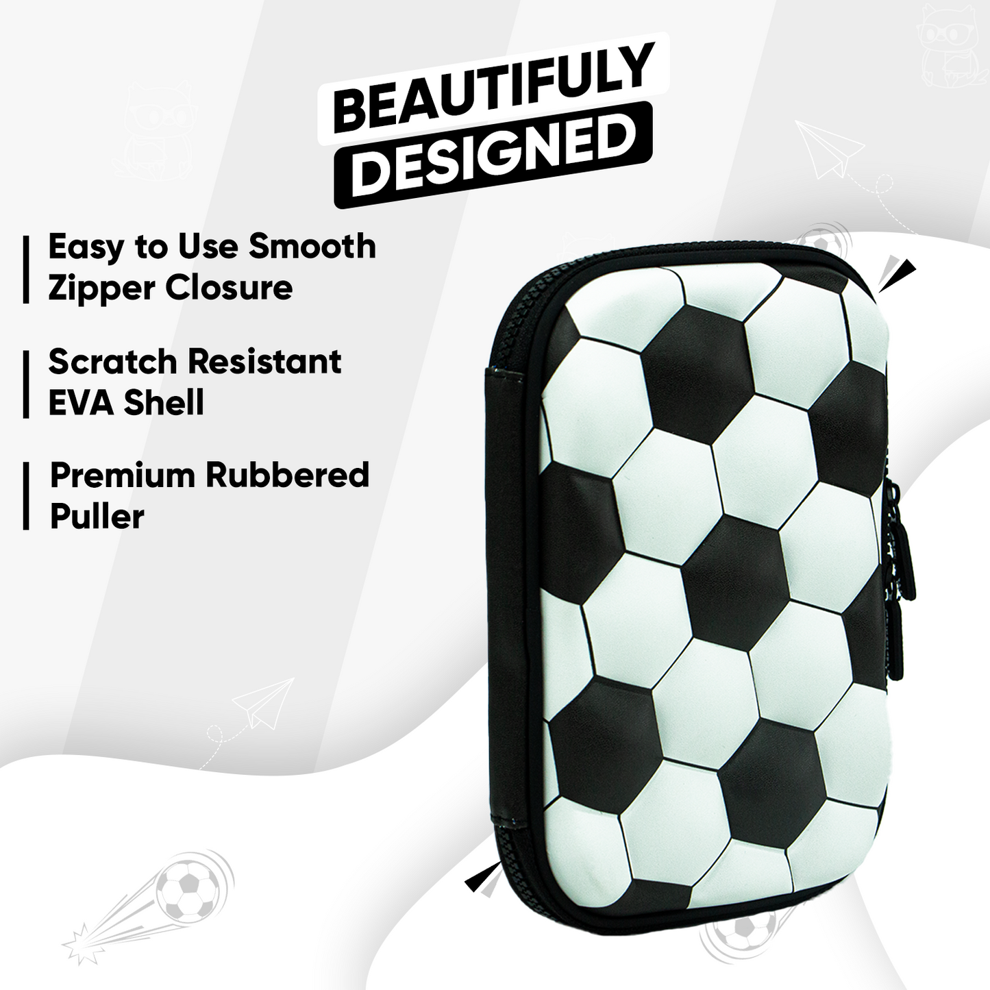 Single Layer Pencil Case - Football