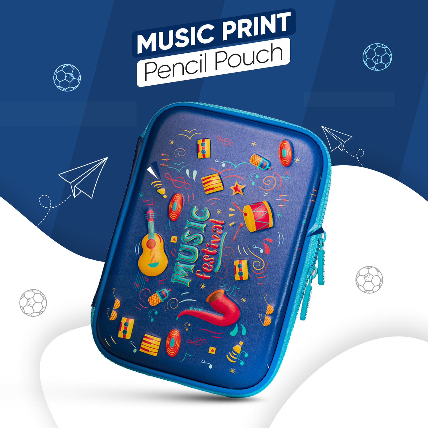 Single Layer Pencil Case - Music Theme