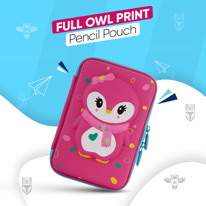 Single Layer Pencil Case - Stylish Owl