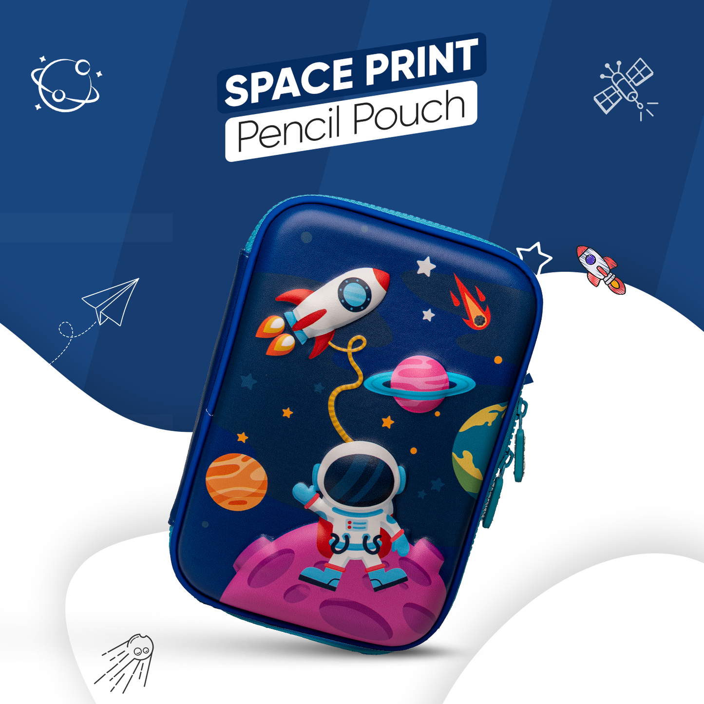 Single Layer Pencil Case - Space Explorer