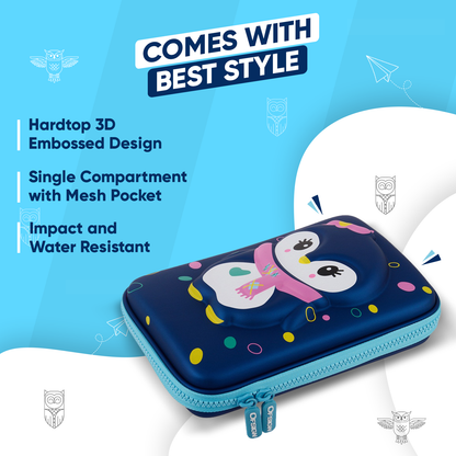 Single Layer Pencil Case - Stylish Owl