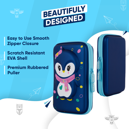 Single Layer Pencil Case - Stylish Owl