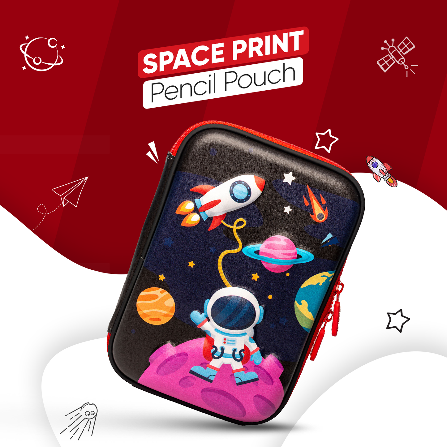 Single Layer Pencil Case - Space Explorer